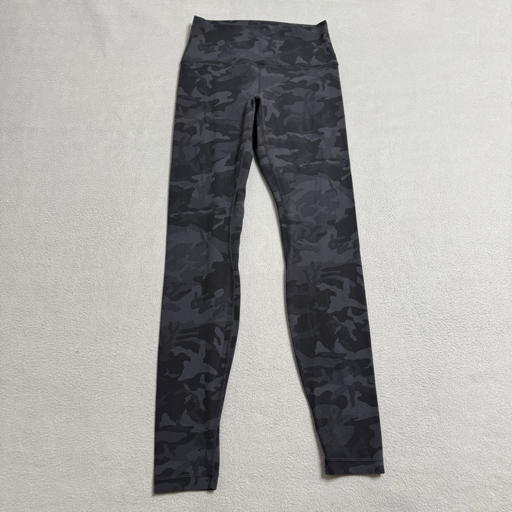 Lululemon Align HR Pant Womens 6 Black Camo 28 Yoga Athletic High Rise
